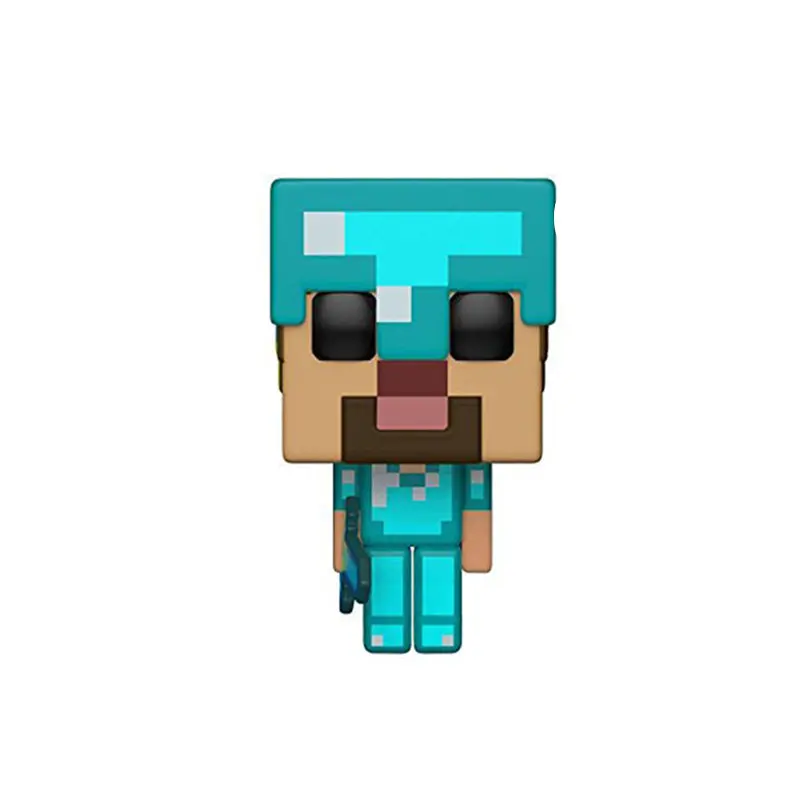 FUNKO POP Minecraft-Creper, STEVE, STEVE IN чехол с бриллиантами ПВХ фигурка Коллекция Модель игрушки для детей Рождественский подарок - Цвет: without box