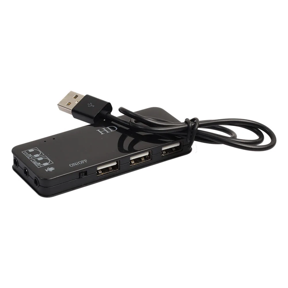 Концентратор USB 3 порте стерео DJ Cuffie Con Microfono Adattatore Per Il компьютера Portatile Scheda аудио Esterna USB 2,0 концентратор