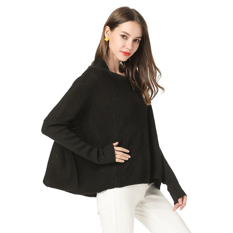 Loose Knitted Women Pullovers Sweaters Long-sleeved V-neck Casual Sweater 2018 Autumn Winter New Fashion Solid Color Femme Tops Loose Knitted Women Pullovers Sweaters Long-sleeved V-neck Casual Sweater 2018 Autumn Winter New Fashion Solid Color Femme Tops