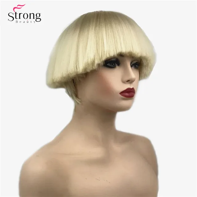 Strongbeauty Kobiet Syntetyczna Peruka Krótkie Włosy Shroom Fryzura
