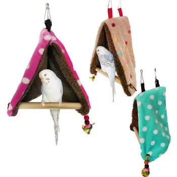 

Cute Bird House Bird Perch Tent Small Parrot Birdhouse Hammock Swing Warm Cotton Nest Toy Bird Warm Nest New Arrival 2019