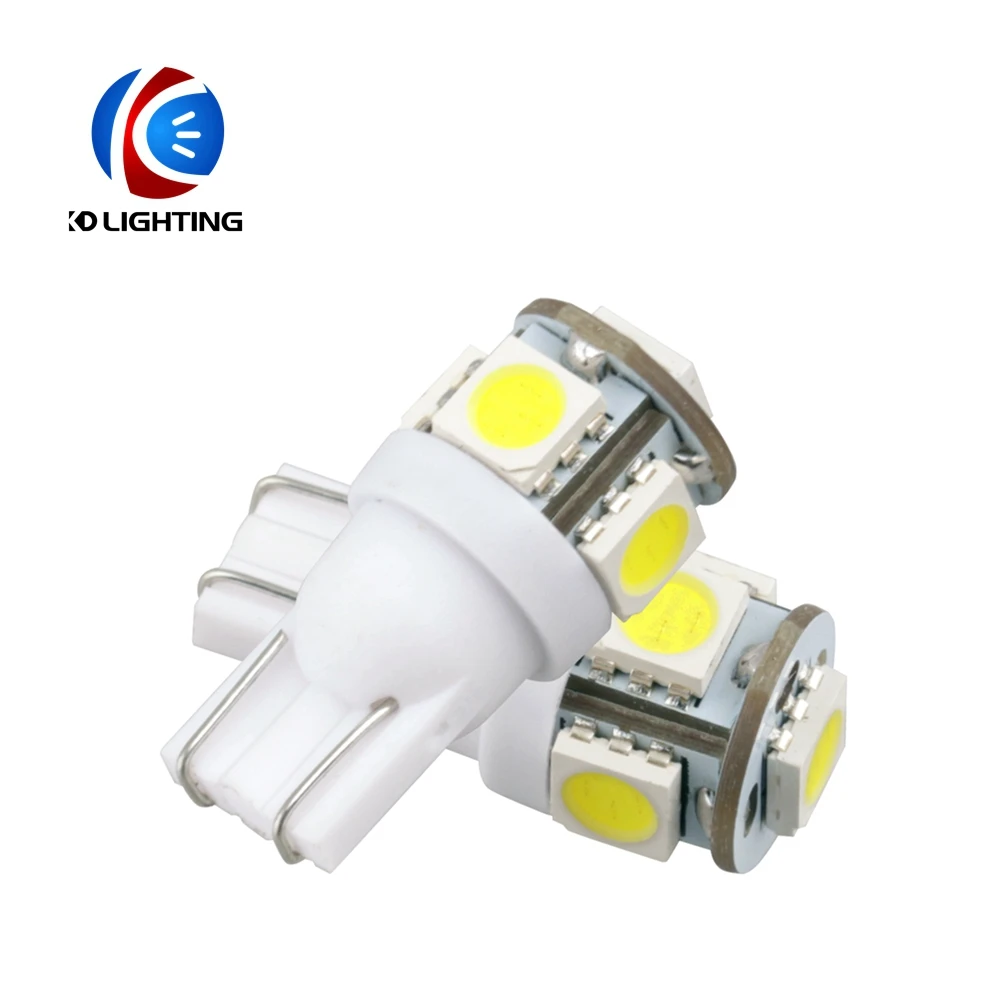 Супер белый 2 шт. DC12V T10 светодиодный W5W 5050 5SMD 194 168 Белый клиновидный для салона