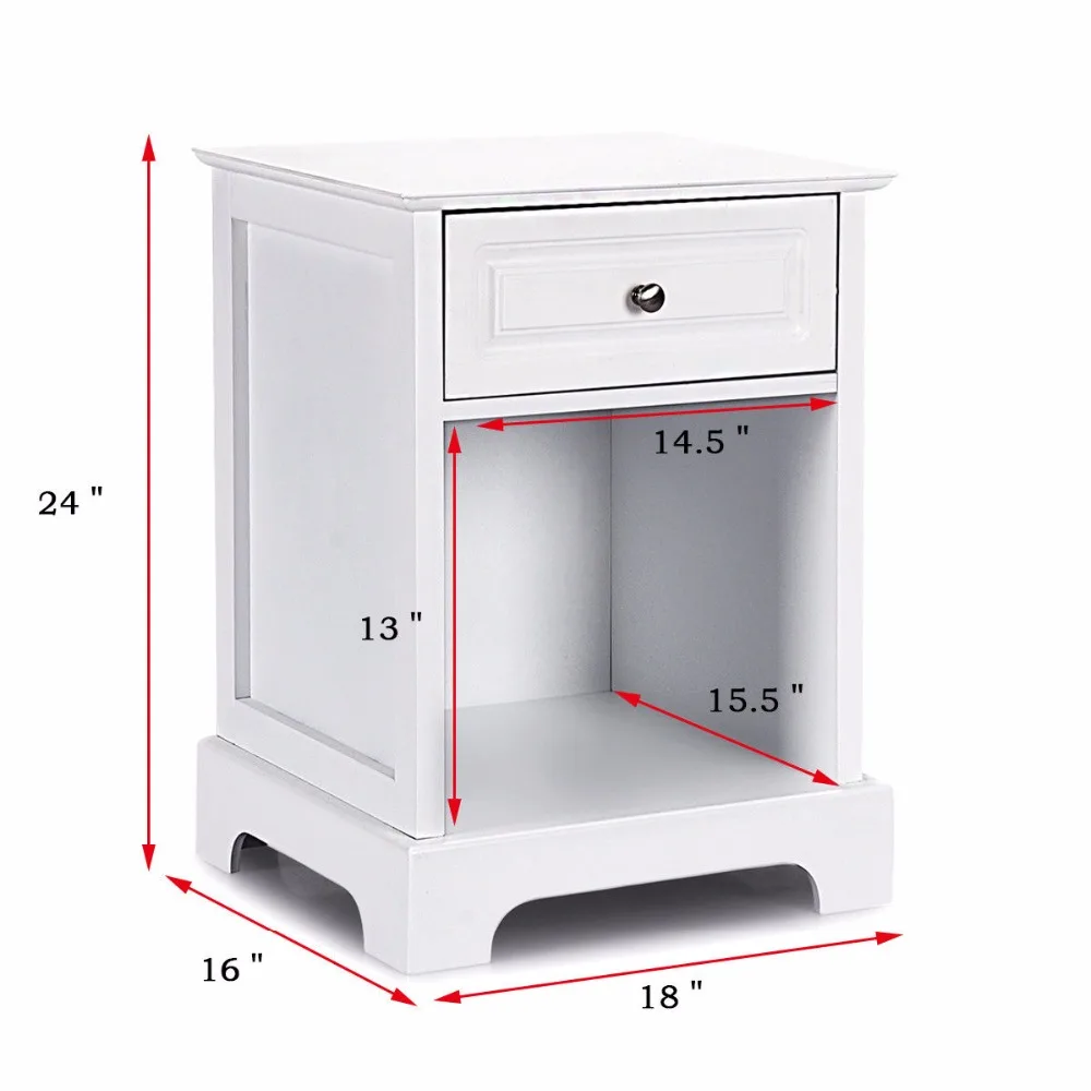 Giantex Night Stand End Accent Table Drawer Chest Sofa Side Bedside Storage Home White Home Furniture HW54866WH Giantex Night Stand End Accent Table Drawer Chest Sofa Side Bedside Storage Home White Home Furniture HW54866WH