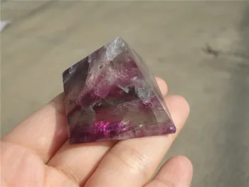 

75g Natural colourful fluorite crystal Pyramid CUT Polished PA007