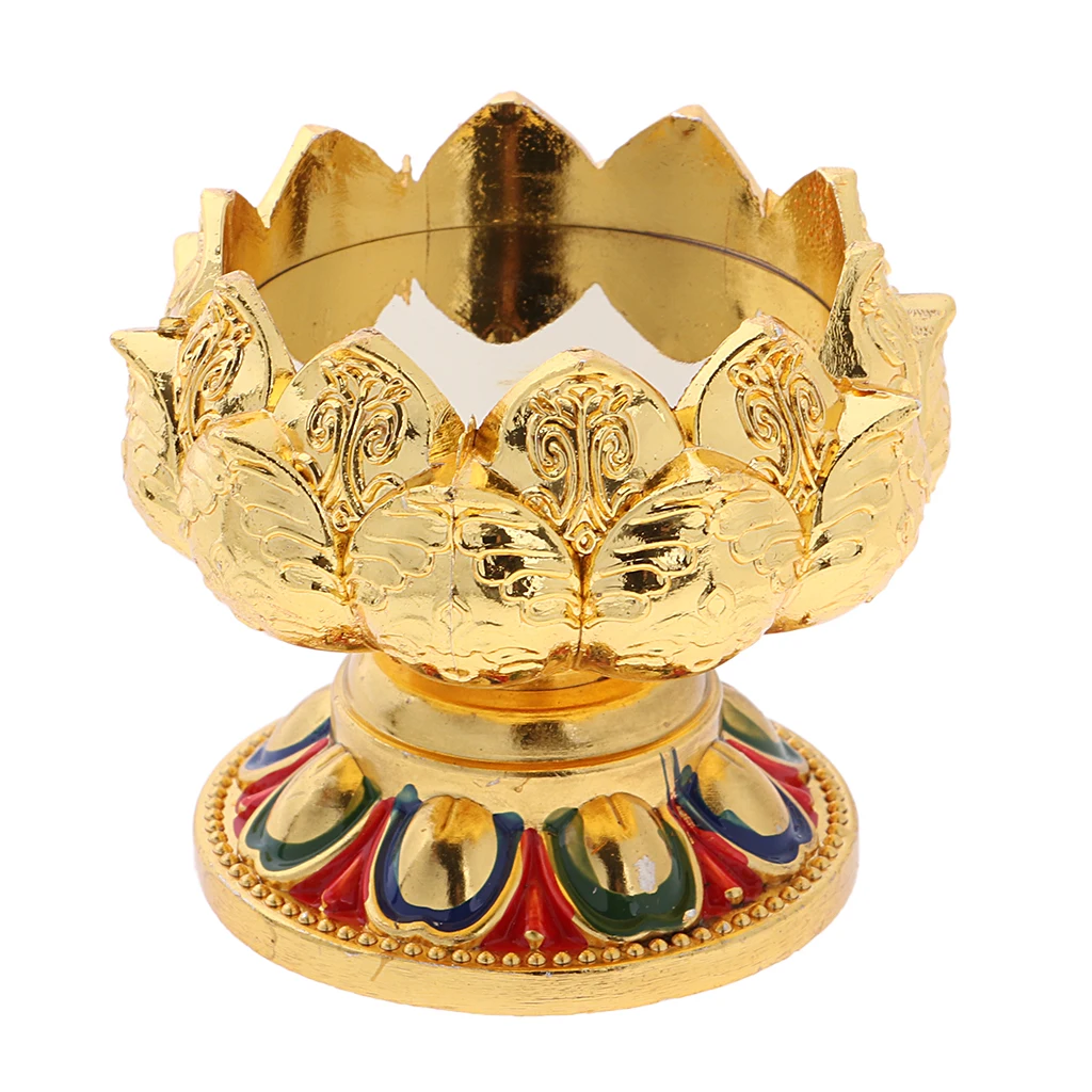 45/76mm Height Buddha Lotus Butter Candle Lamp Holder Base Burner for Home Praying Safe/ Fortune/ Luck