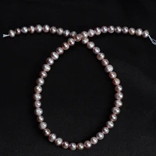 Натуральный круглый пресноводный жемчуг Лаванда 7-8 мм для изготовления ювелирных изделий 15 дюймов DIY ожерелье браслет серьги