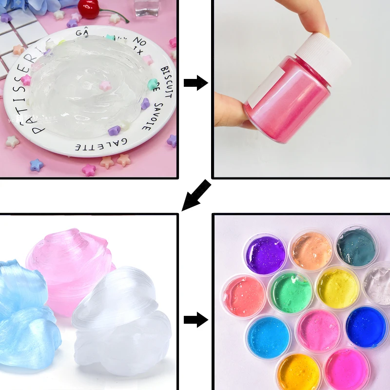 DIY Slime набор блеск порошковый наполнитель пигмент украшения игрушки родители ребенок интерактивный жемчуг порошковый краситель пушистый поставки слаймов