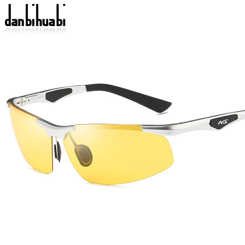 danbihuabi Newest Yellow Sunglasses Men Polarized UV400 High Quality Semi Rimless Hd Vision