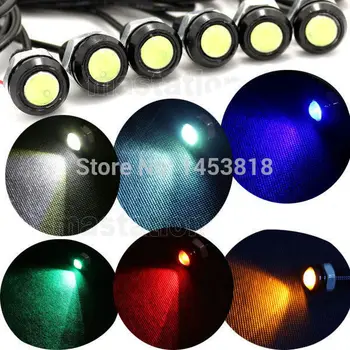 

10pcs/lot 3W LED DC 12V Eagle Eye Ice Blue crystal white red yellow green Car LED Lamps for Daytime Running NEW Tail Car Motor