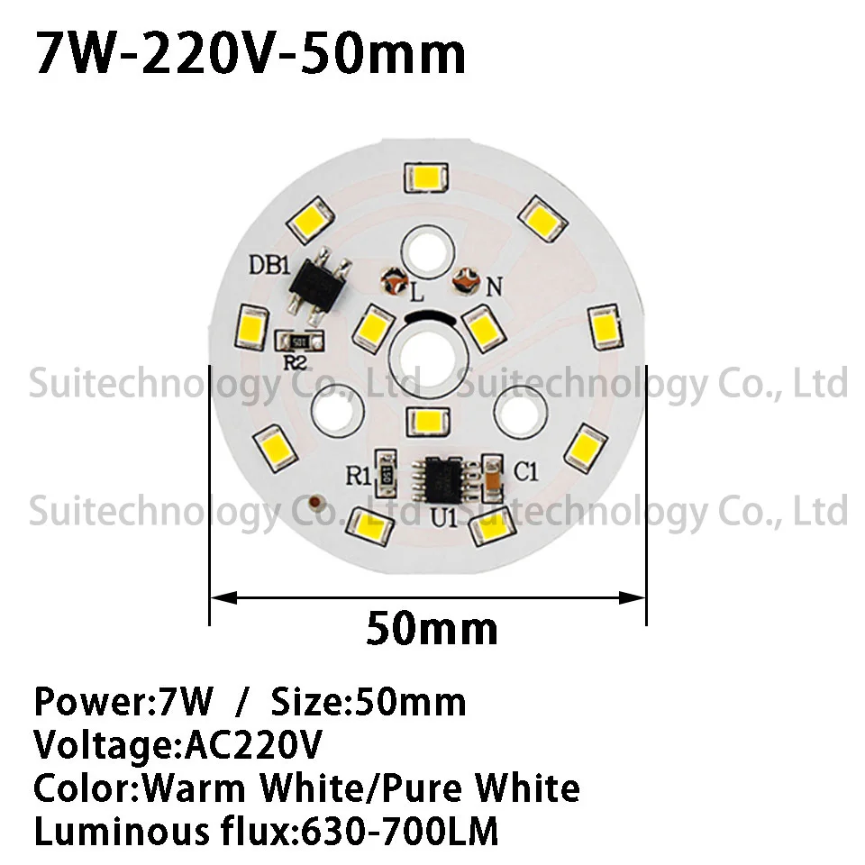 AC220V светодиодный лампы 18 W 15 W 12 W 9 W 7 W 5 W 3 W Светодиодный лампа SMD5730 свет доска Smart IC для DIY потолочный светильник Встраиваемый Spotlight