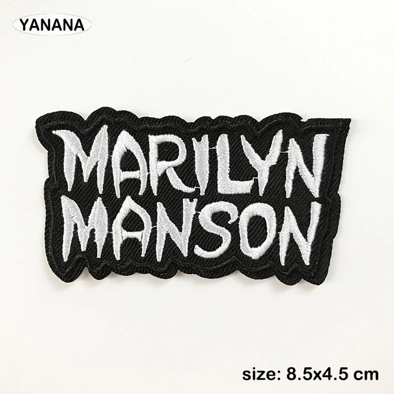 Black White English rock band Patches for Clothing DIY Stripes Written Words Sticker Clothes Stickers Apparel Garment Accessorie