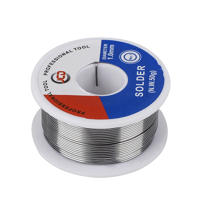 JCD soldering wire 50g 0.6/0.8/1.0/1.2/1.5 MM 60/40 FLUX 2.0% 45FT Tin Lead Tin Wire Melt Rosin Core Solder Soldering Wire Roll