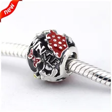 Подходит Pandora талисманы браслеты мышь Mania бусины 925 пробы серебряные ювелирные изделия