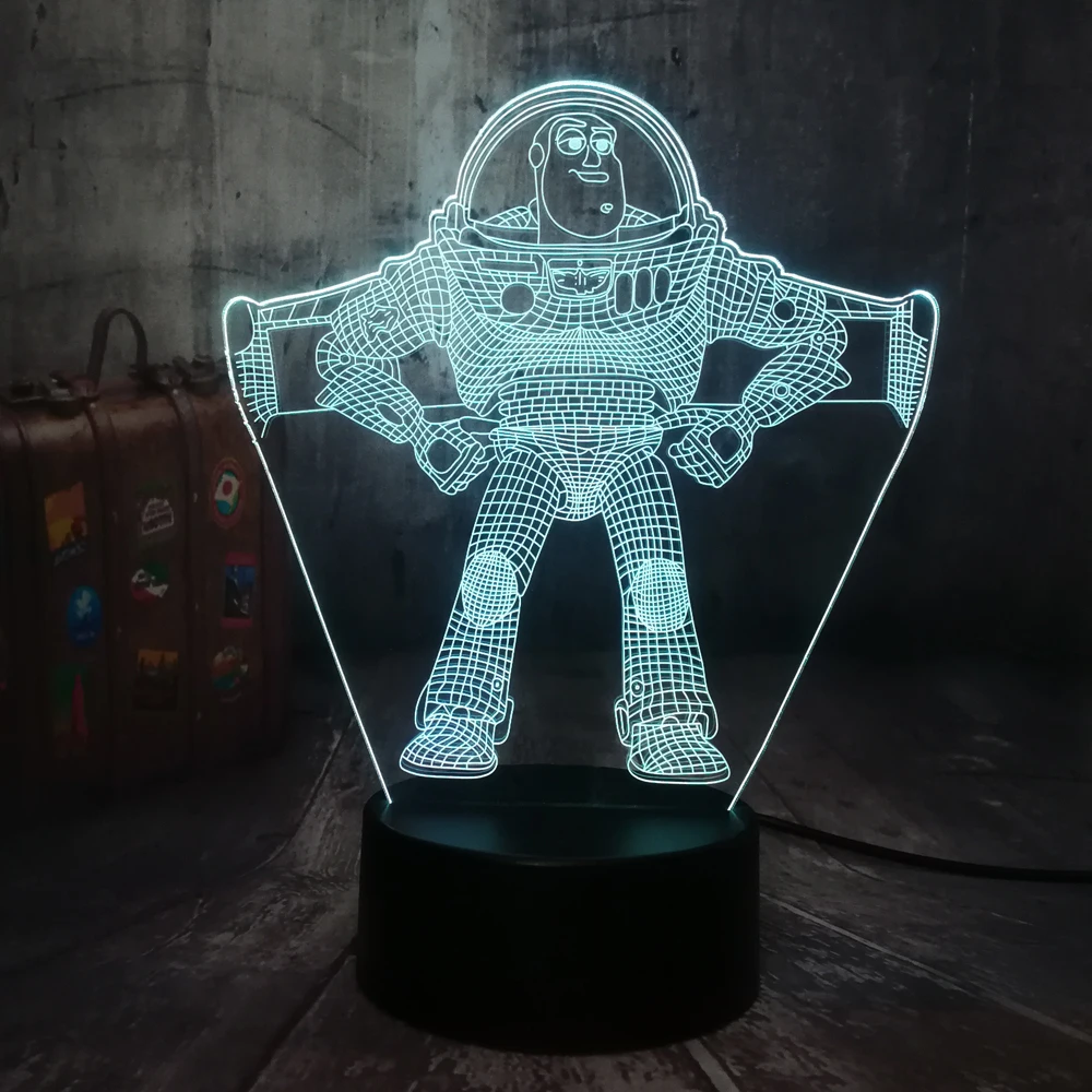 

NEW Toy Story Buzz Lightyear 3D LED Night Light Desk Lamp RGB 7 Color Boys Kids Boy Toys Home Decor Baby Christmas Birthday Gift