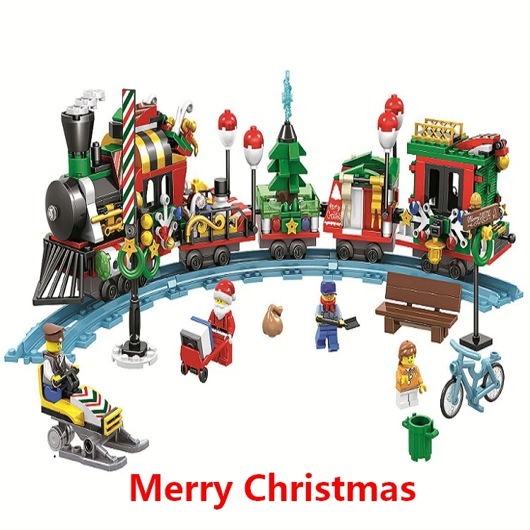 

Compatible with lego Christmas Advent Calendar Santa Claus Train Journey Figures Building Blocks Model Kit Toys Best Kids Gifts