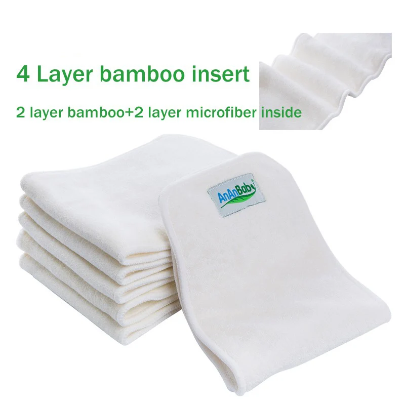 ФОТО  bamboo diaper 4 Layers 10 pcs Cloth diapers Inserts Nappy changing mat Baby Diapers Reusable diaper changing pad Liners