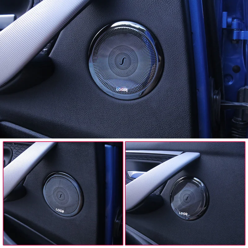 

For BMW 3 4 Series 3GT F30 F31 F32 F34 F36 Car-styling stainless steel Car Door Audio Speaker Decorative Cover Trim 3D sticker