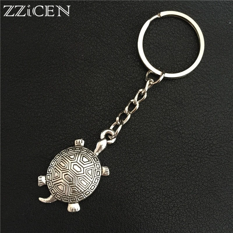 

2018 Creative Turtle Tortoise Keychains Keyring for Women Men Vintage Silver Animal Turtle Key Chains Purse Pendant Novelty Gift