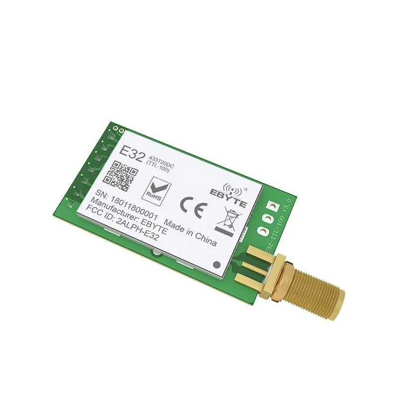 

LoRa E32-TTL-100 long range UART SX1278 433mhz 100mW SMA antenna wireless module 3km
