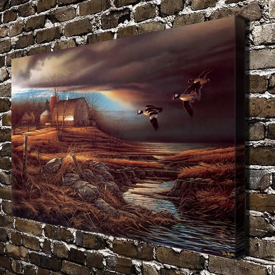 Terry Redlin Outdoor Sketches and Animal Scenes Canvas Painting Living Room Home Decor Modern Mural Art Oil Painting#043 | Дом и сад
