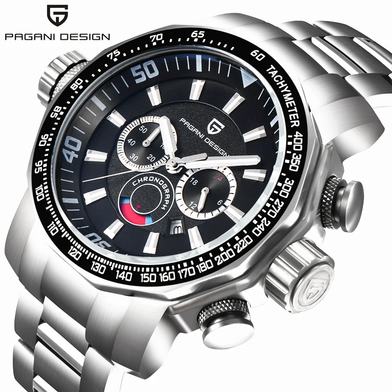 Часы мужские люксовый бренд PAGANI Дизайн Спортивные часы подводный военный часы с большим циферблатом многофункциональные кварцевые наручные часы reloj hombre