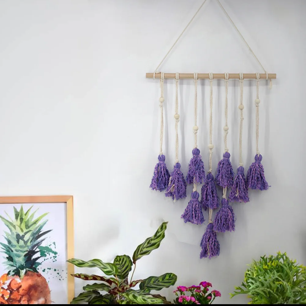 

Nordic Style Woven Handmade Tapestry Woven Photo Wall Creative Photo Wall Three Colors Tapestry Wall Decoration G003