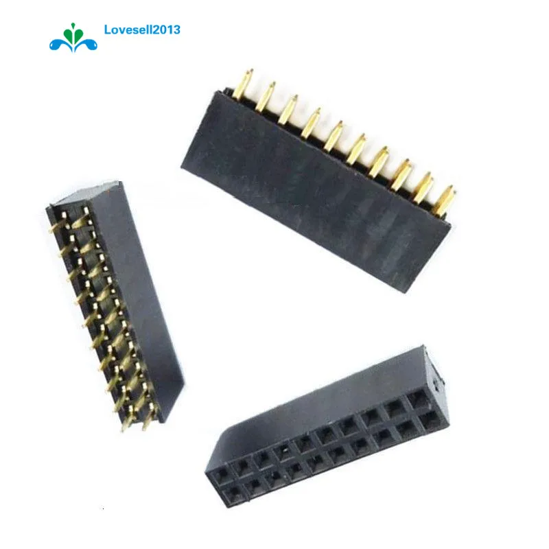 

10PCS 2X10 Pin 20P 2.54mm Double Row Female Straight Header Pitch Socket Strip