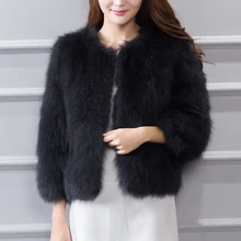 

Women Winter Real Fox Fur Coat Long Sleeve Real Fur Jacket Outerwear Short Natural Fur Coats Women Full Pelt Fur Overcoat 2XL