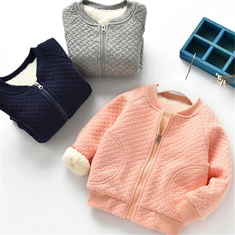 

Winter Warm Baby Boys Girls Coats Jacket For Boys Girls Warm Plus Velvet Thicken Clothing Children Outerwear