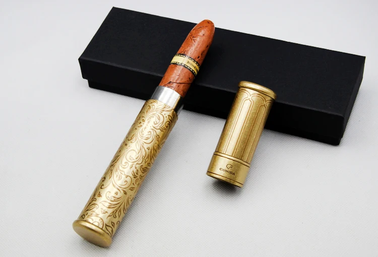 COHIBA полностью медный резной портсигар чехол для сигар чехол Humidor аксессуары для сигар