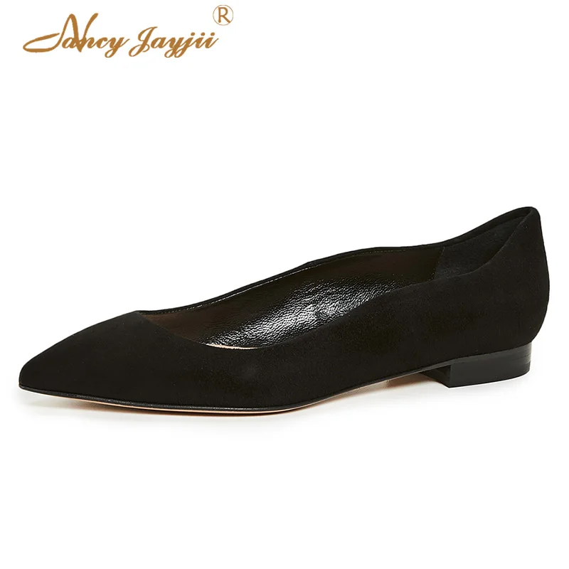 

Black Flock Women Flats Waves Farem Classic Career Office Ladies Shoes Dress Casual Shallow 2018 Autumn Plus Size 45 46 40 41 39
