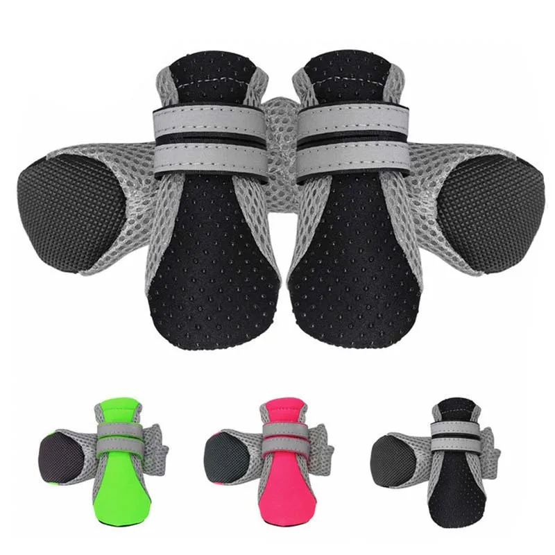 

Summer Cool Mesh Pet Dog Shoes Night Safety Reflective Stripes Shoes for Dogs French Bulldog Breathable Boots Pet Accessories10A