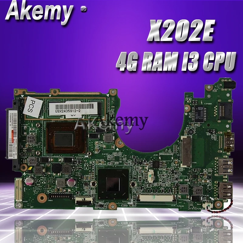Akemy X202E محمول اللوحة الأم ل ASUS X202E X201E S200E X201EP اختبار اللوحة الأصلية 4G RAM I3-3217u وحدة المعالجة المركزية