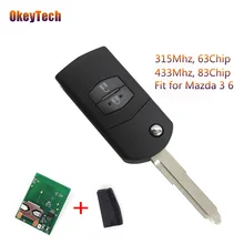 OkeyTech дистанционный ключ для Mazda 3 6 2 кнопки откидной складной Uncut Blade авто ключ дистанционного управления для Mazda 315/433 МГц ID83 чип