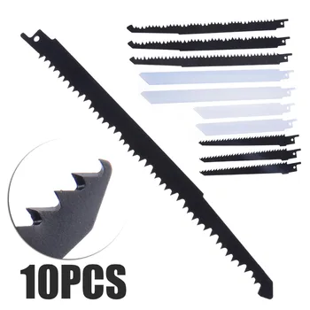 

10 Pcs Wood Cutting Saw Blades&Metal Cutting Blades Reciprocating Sabre Saw Combo Wood & Metal For Bosch Makita