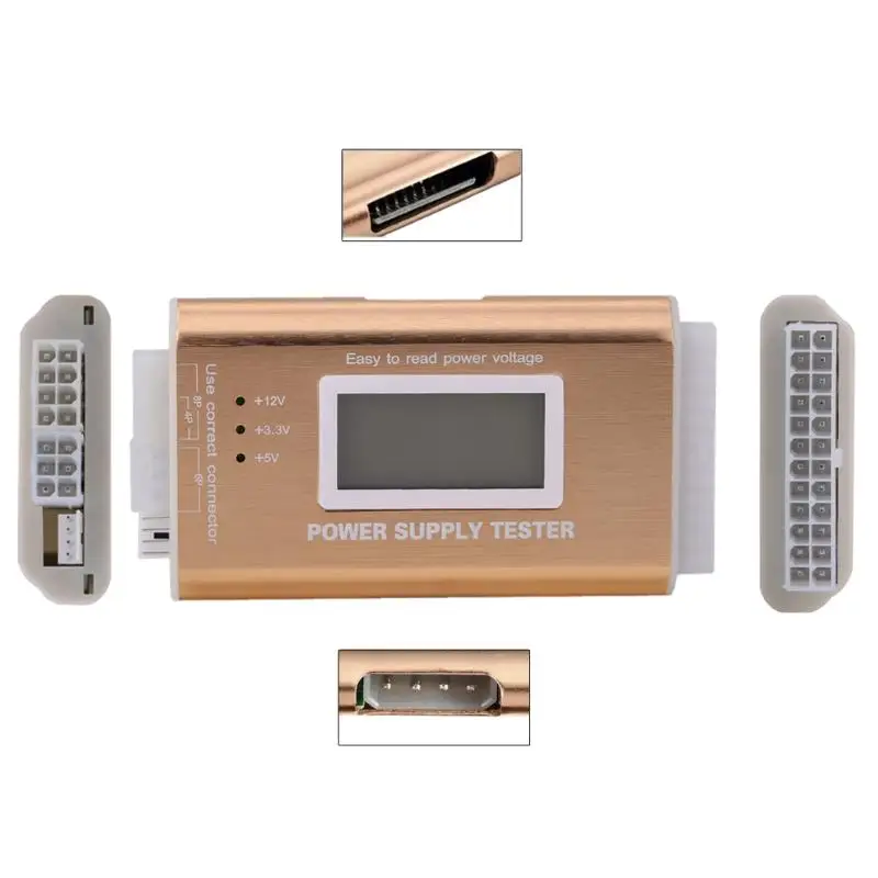 LCD الرقمية PC امدادات الطاقة فاحص 20/24 دبوس 4 PSU ATX BTX ITX SATA الهارد دسك hdd PCI-E الرسومات امدادات الطاقة مدقق أداة