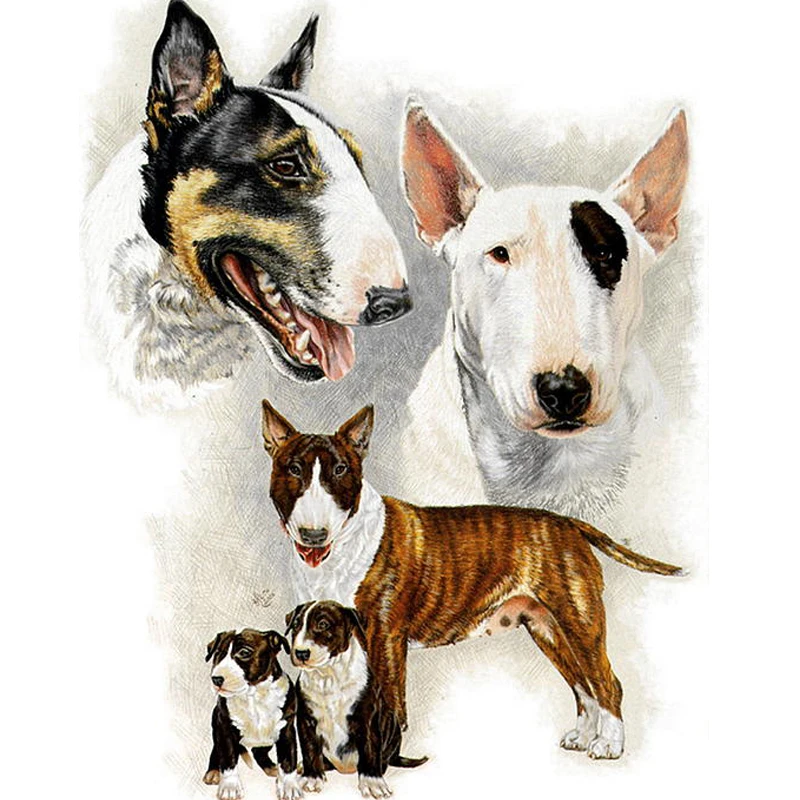 

New Year Gift Diamond Painting Cross Stitch Bull Terrier Dog Diamond Mosaic Crafts Full Diamond Embroidery dog Painting decor