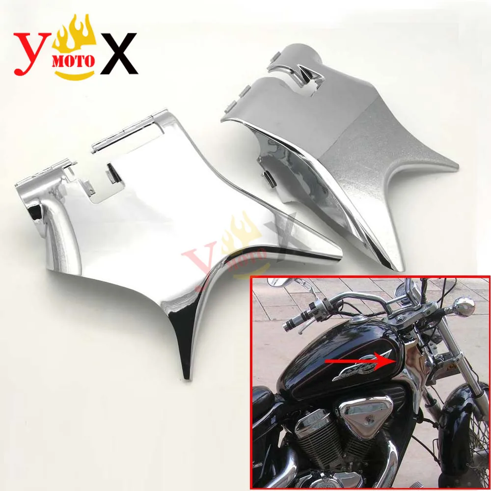 

For Honda Shadow VT600 VLX 600 STEED400 1988-1998 Front Cowl Neck Guard Chrome/Black ABS Plastic Frame Cover Side Faring Decal