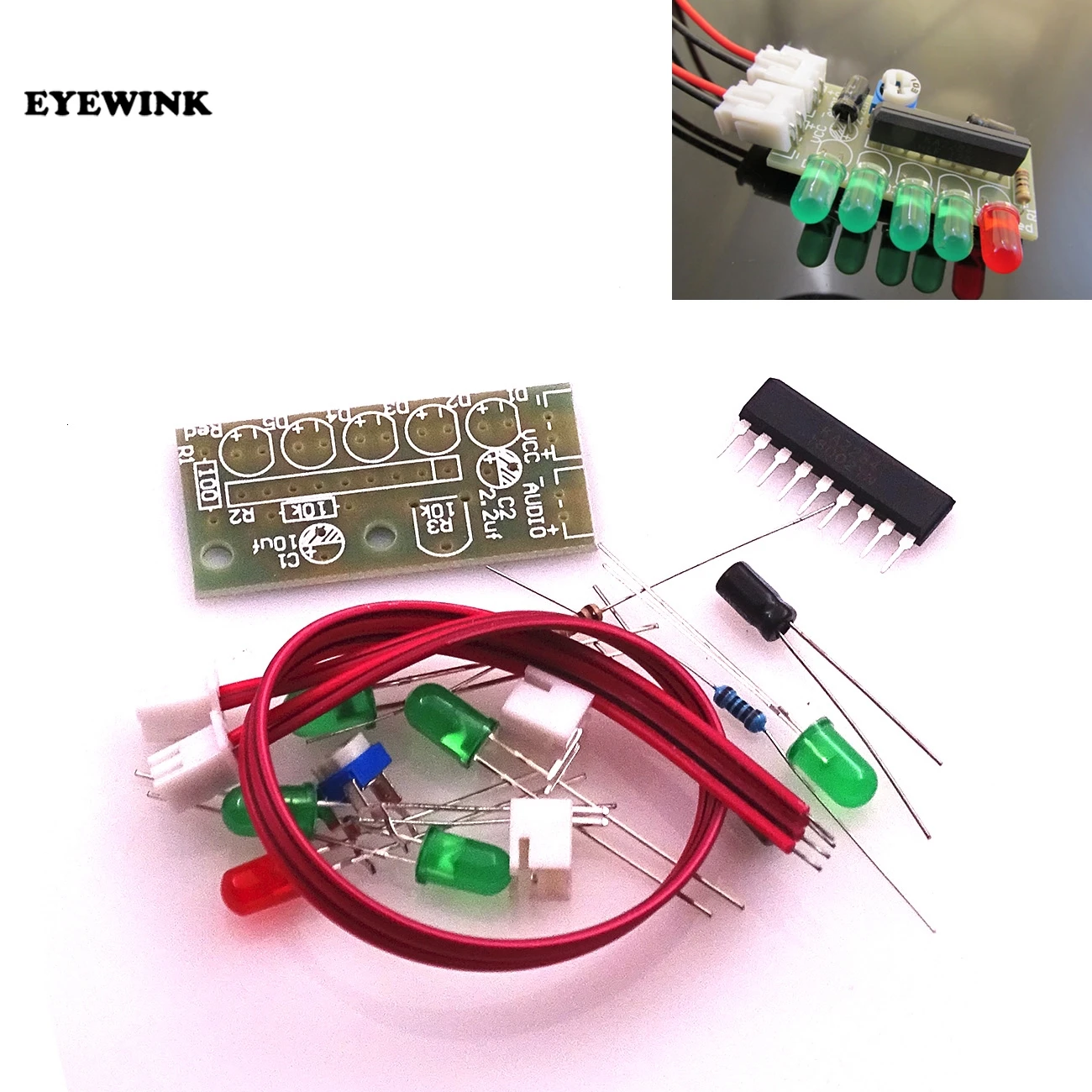 

Electronic Kit Parts 5mm RED Green LED Level Indicating 3.5-12V KA2284 DIY KIT Audio Level Indicator Suite Trousse DIY