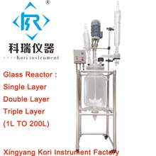 20L стеклянный двухстеновый реакционный сосуд/биореактор wConstant давление капельная Воронка w Вертикальная двойная катушка consensor для reflux