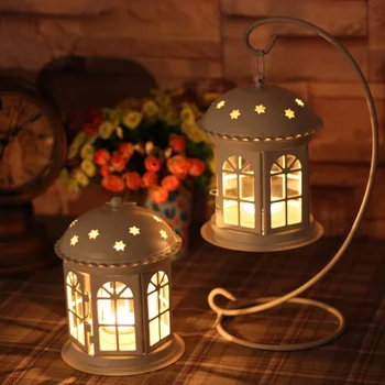 

Classic tieyi white telephone booth windproof mousse lantern candle accessories gift
