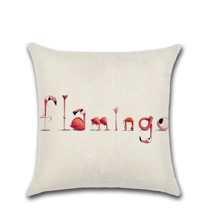 45 سنتيمتر * 45 سنتيمتر فلامنغو لينة الكتان المخدة وسادة يغطي الزخرفية ل المنزلية مكتب سيارة أريكة النوم الوسائد غطاء