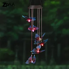 Por Hummingbird Decor Lots From Outdoor Led Solar Lamp Hummingbirds Dragonfly Wind Home Garden Decor Light Ed Color Changing Chime