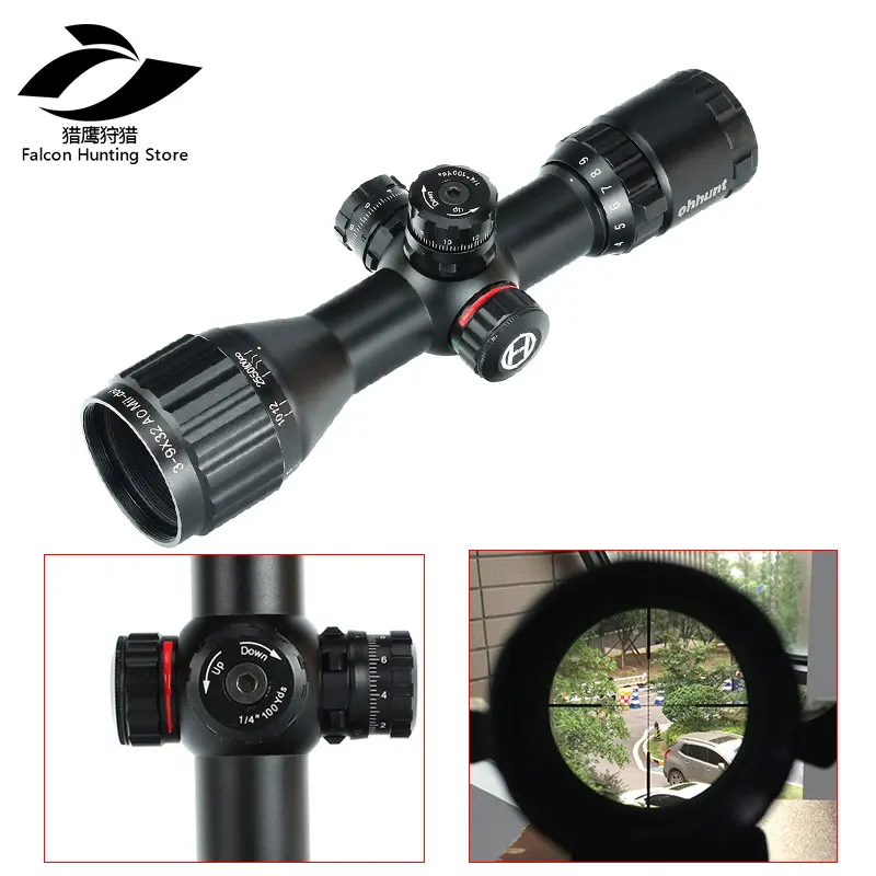 

Hunting Optics 3-9x32 AO Compact 1/2 Half Mil Dot Reticle Riflescopes Turrets Locking with Sun Shade Tactical Rifle Scope