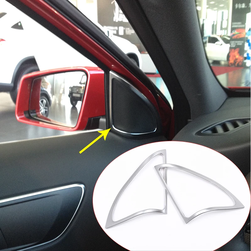 

2pcs ABS Chrome Accessory Door Speaker Frame Trim 3D Stickers For Mercedes Benz A180 A200 A260 Car-Styling 2013-2015