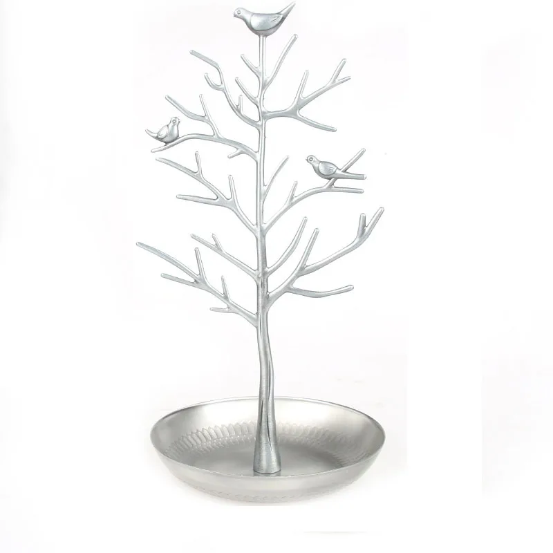 

Bird Tree Jewelry Display Stand Earring Necklace Bracelet Rack Holder Display Jewelry holder Retro Silver Size:15*15*31cm(L*W*H)