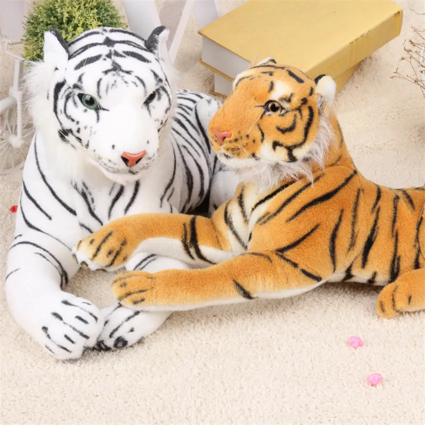 

43cm Cute Kawaii Simulation Plush Tiger White and Yellow Stuffed Anime Cushion Pillow Birthday Gifts Toys for Children Kids