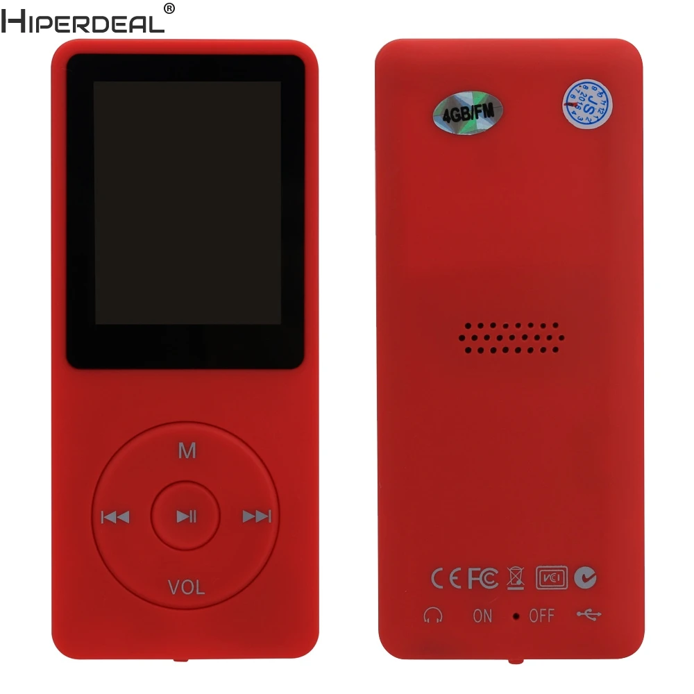 HIPERDEAL Mp3 Player 4GB Mini Slim Digital MP3 MP4 Player LCD Screen FM