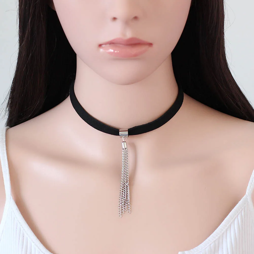 New Style Creative Jewelry Korea Cashmere Tassel Necklace Flannel Necklacein Choker Necklaces