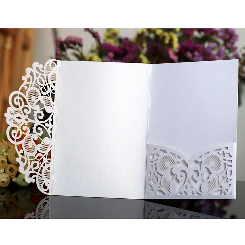 de casamento cartão elegante tri-fold laço cartão